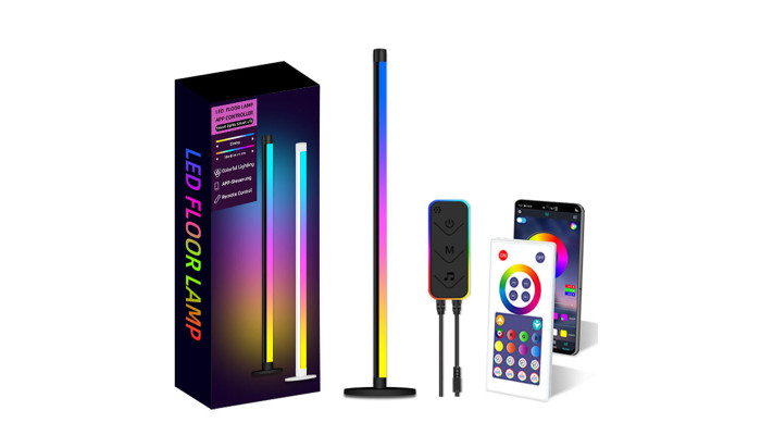 Напольная угловая LED лампа RGB SAL-005B 120cm Bluetooth USB with app Black - фото