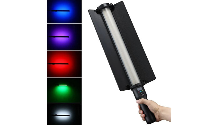 Cветодиодная LED лампа RGB stick light SL-60 with remote control + battery Black - фото