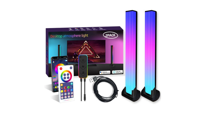 Настільна LED лампа RGB 5V Panel 1 Bluetooth dual pack USB interface with app Black - фото