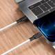 Дата кабель Hoco X21 Plus Silicone Type-C to Lightning (1m) Черный / Белый - фото