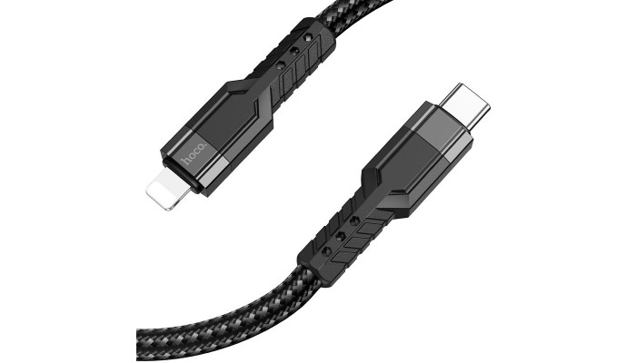 Дата кабель Hoco U110 charging data sync Type-C to Lightning (1.2 m) Черный - фото