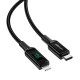 Дата кабель Acefast MFI C6-01 USB-C to Lightning zinc alloy digital display braided (1.2m) Black - фото