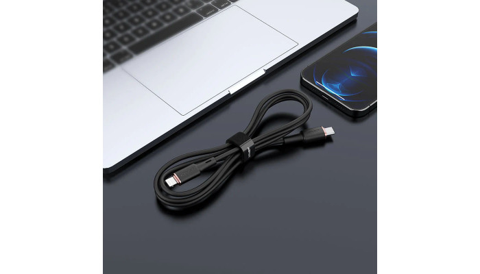 Дата кабель Acefast MFI C2-01 USB-C to Lightning zinc alloy silicone (1.2m) Black - фото