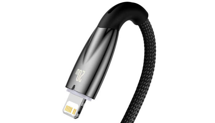 Дата кабель Baseus Glimmer Series Fast Charging Data Cable Type-C to Lightning 20W 1m (CADH000001) Black - фото