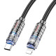 Дата кабель Hoco U122 Lantern Transparent Discovery Edition Type-C to Lightning (1.2m) Black - фото