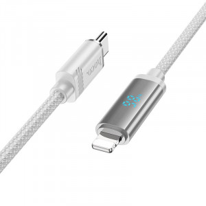 Дата кабель Hoco U127 Power Type-C to Lightning (1.2m) Silver / Gray