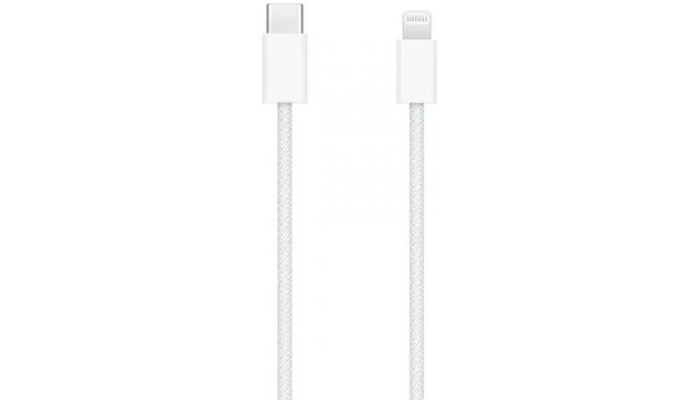 Дата кабель USB-C to Lightning FineWoven Mac PD for Apple (AAA) (1m) (no box) White - фото