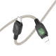 Дата кабель Hoco U124 Stone silicone power-off Type-C to Lightning (1.2m) Black - фото