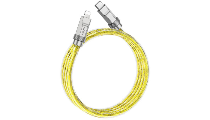 Дата кабель Hoco U113 Solid 20W Type-C to Lightning (1m) Gold - фото