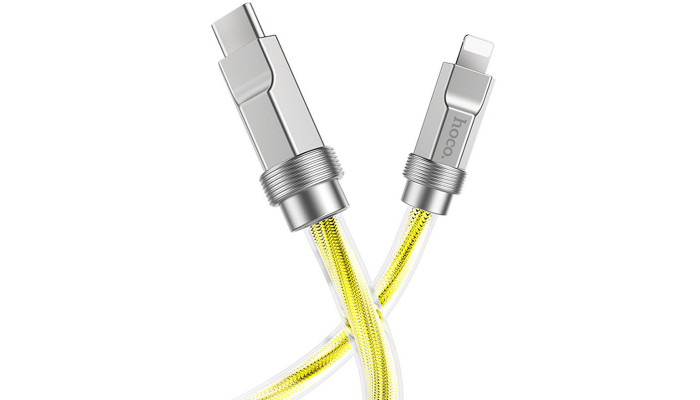 Дата кабель Hoco U113 Solid 20W Type-C to Lightning (1m) Gold - фото
