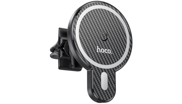 Автодержатель с Беспроводное зарядное устройство Hoco CA85 магнитный Black - фото