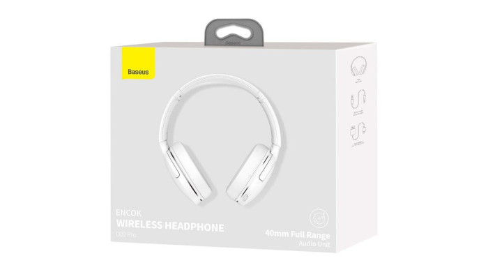 Накладные беспроводные наушники Baseus Encok Wireless headphone D02 Pro (NGTD01030) White - фото