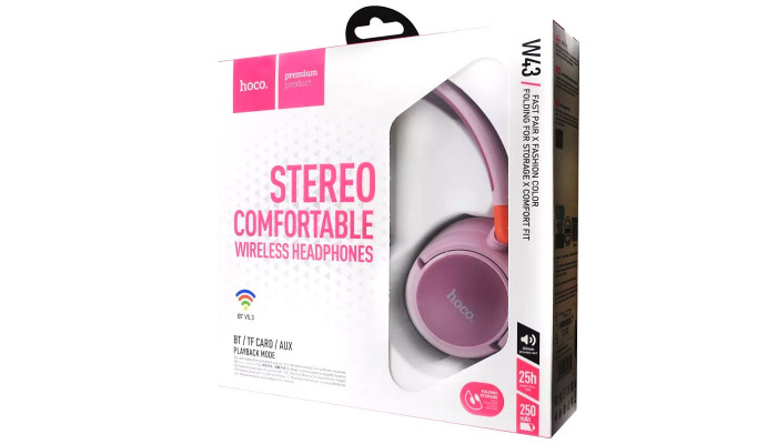 Накладні бездротові навушники Hoco W43 Adventure Purple - фото