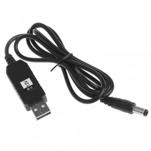 Кабель живлення для роутера/модема USB-DC 12V GEN 2 (з перетворювачем) Чорний