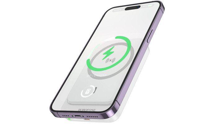 Портативное ЗУ Power Bank BOROFONE BJ63 Nimble PD20W с Беспроводное зарядное устройство 5000 mAh White - фото