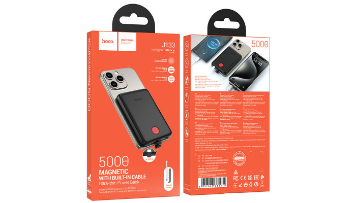 Портативное ЗУ Power Bank Hoco J133 Triumph PD20W + Type-C 5000 mAh Black - фото