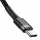 Дата кабель Baseus Cafule Type-C to Type-C Cable PD 2.0 60W (1m) (CATKLF-G) Черный / Серый - фото
