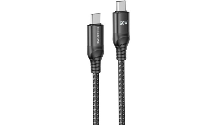 Дата кабель Borofone BX56 60W Type-C to Type-C (1.5m) Black - фото