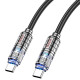 Дата кабель Hoco U122 Lantern Transparent Discovery Edition Type-C to Type-C 60W (1.2m) Black - фото