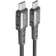 Дата кабель Acefast C1-09 USB-C to USB-C PD240W 40Gbps USB 4 aluminum alloy (1m) Black / Gray - фото