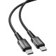 Дата кабель Acefast C1-09 USB-C to USB-C PD240W 40Gbps USB 4 aluminum alloy (1m) Black / Gray - фото