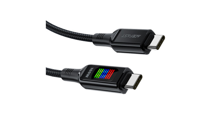 Дата кабель Acefast C7-03 USB-C to USB-C zinc alloy (1.2m) Black - фото