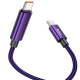 Дата кабель Hoco U125 Benefit 100W Type-C to Type-C with display (1.2m) Purple - фото