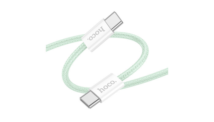 Дата кабель Hoco X104 Source 60W Type-C to Type-C (1m) Green - фото
