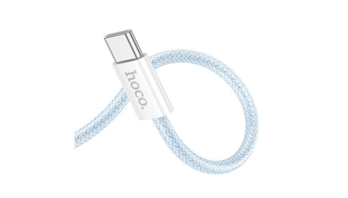 Дата кабель Hoco X104 Source 60W Type-C to Type-C (1m) Blue - фото