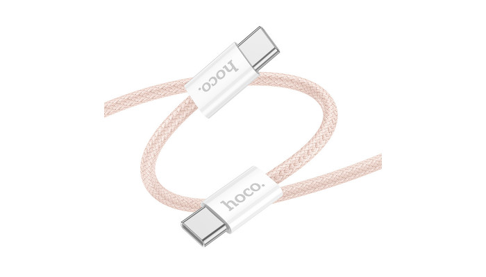 Дата кабель Hoco X104 Source 60W Type-C to Type-C (1m) Pink - фото