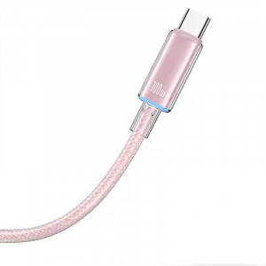 Дата кабель USAMS US-SJ660 Type-C to Type-C PD100W Cloud Series (1.2m) Pink