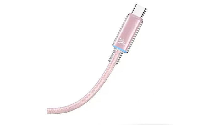 Дата кабель USAMS US-SJ660 Type-C to Type-C PD100W Cloud Series (1.2m) Pink - фото