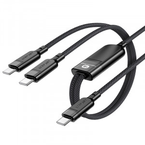 Дата кабель Acefast C5-11 USB-C to 2xUSB-C 100W (1.2m) Black