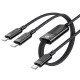 Дата кабель Acefast C5-11 USB-C to 2xUSB-C 100W (1.2m) Black - фото