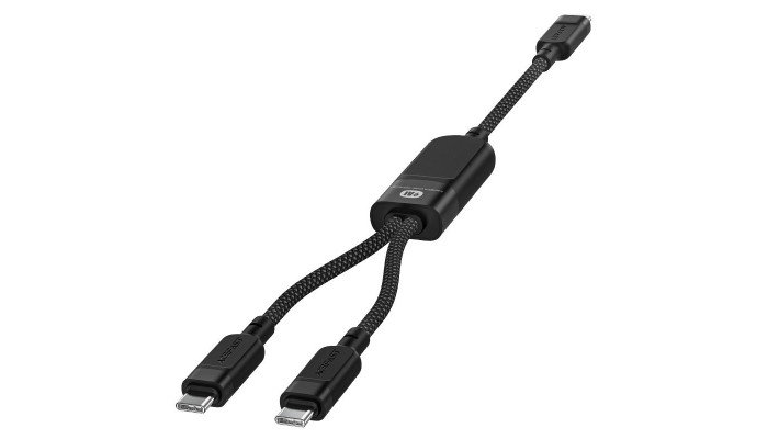 Дата кабель Acefast C5-11 USB-C to 2xUSB-C 100W (1.2m) Black - фото