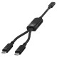 Дата кабель Acefast C5-11 USB-C to 2xUSB-C 100W (1.2m) Black - фото