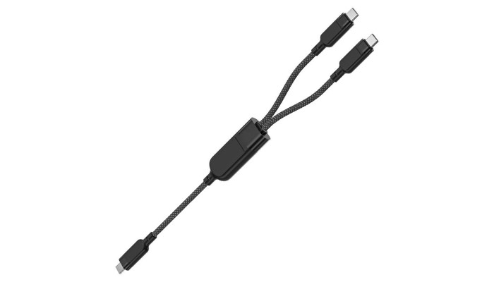 Дата кабель Acefast C5-11 USB-C to 2xUSB-C 100W (1.2m) Black - фото