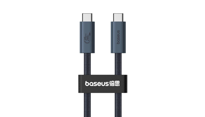 Дата кабель Baseus Flash 2 USB4 Full-Featured Type-C to Type-C 240W (1.8m) (P10311803112) Cluster Black - фото