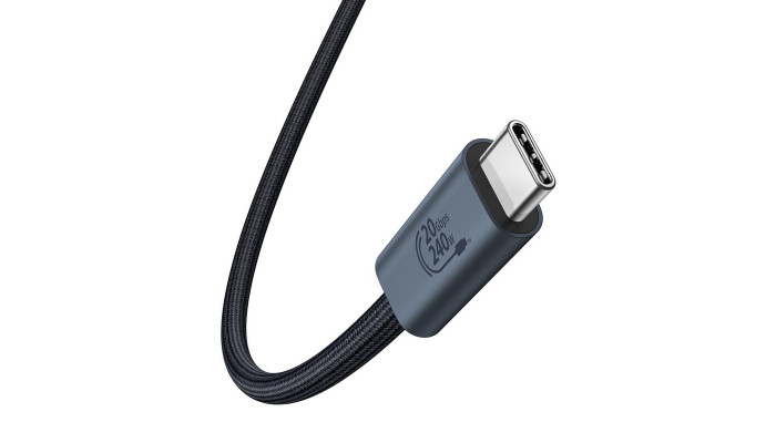 Дата кабель Baseus Flash 2 USB4 Full-Featured Type-C to Type-C 240W (1.8m) (P10311803112) Cluster Black - фото