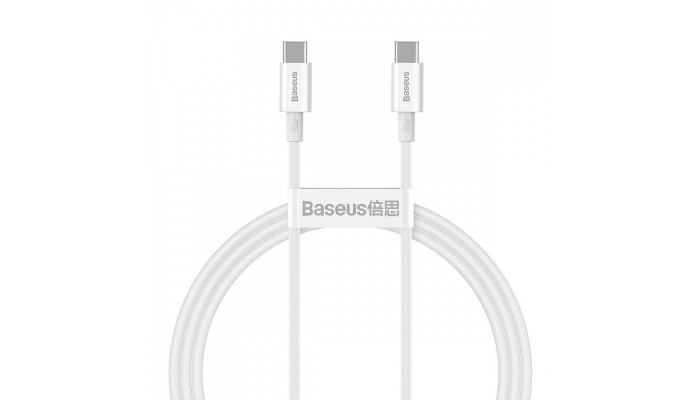 Дата кабель Baseus Superior 2 Fast Charging Type-C to Type-C 100W (1m) (P10365200211-03) Moon White - фото