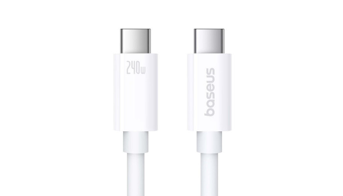 Дата кабель Baseus Superior 2 USB4 Full-Function Type-C to Type-C 240W (1.8m) (P10365200211-05) Moon White - фото