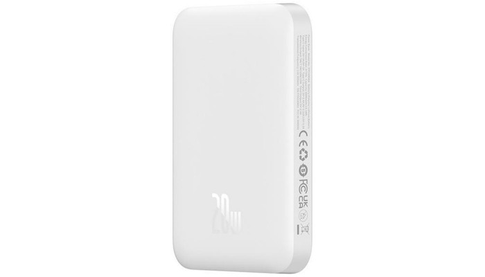 Портативное ЗУ Power Bank Baseus Magnetic Mini Air 20W c Беспроводное зарядное устройство 6000 mAh (P10059002223-0) Stellar White - фото