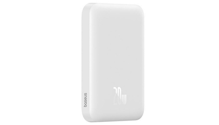 Портативное ЗУ Power Bank Baseus Magnetic Mini Air 20W c Беспроводное зарядное устройство 6000 mAh (P10059002223-0) Stellar White - фото