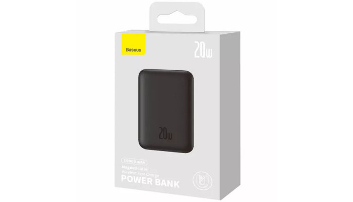 Портативний ЗП Power Bank Baseus Magnetic Mini 20W c БЗП 10000 mAh (PPCX070001) Black - фото