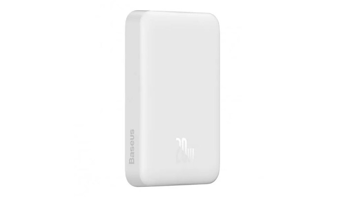 Портативное ЗУ Power Bank Baseus Magnetic Mini 20W c Беспроводное зарядное устройство 10000 mAh (PPCX070001) White - фото