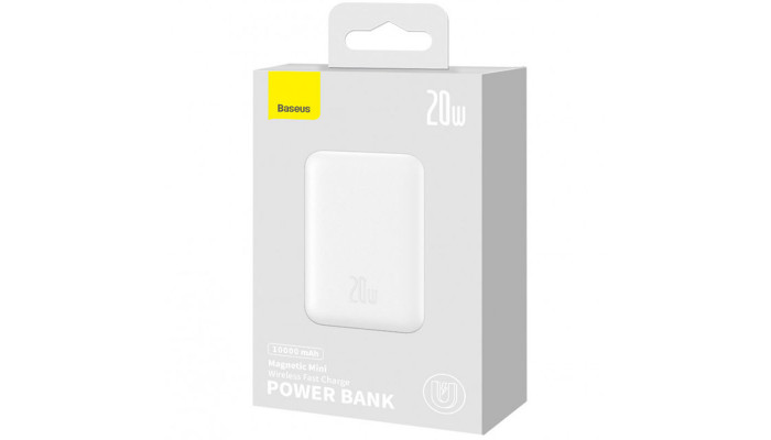 Портативний ЗП Power Bank Baseus Magnetic Mini 20W c БЗП 10000 mAh (PPCX070001) White - фото