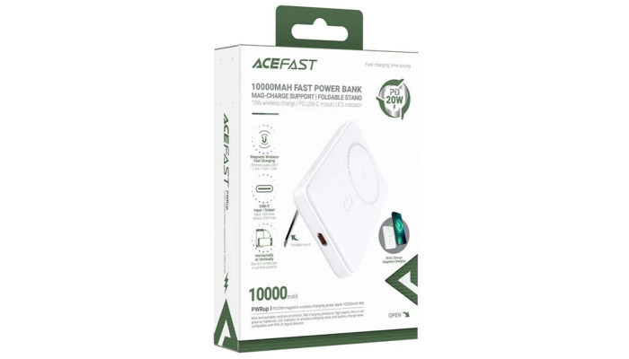 Портативний ЗП Power Bank Acefast M6 PD20W з БЗП 10000 mAh White - фото