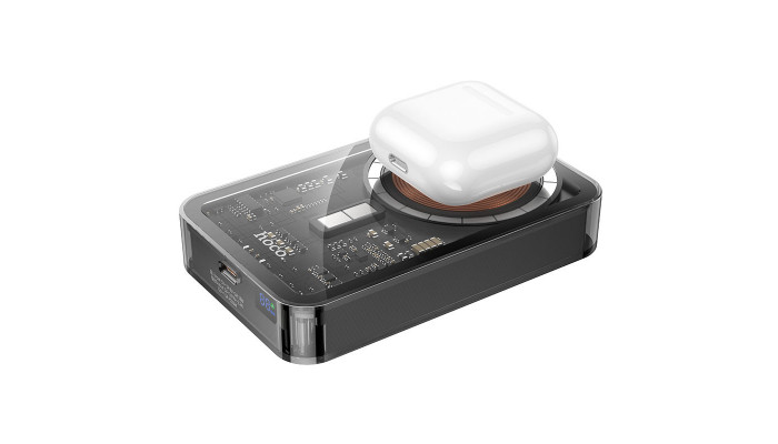 Зовнішній акумулятор Power Bank Hoco Q14A Ice Crystal PD20W з БЗП 10000 mAh Black - фото