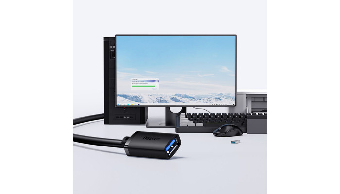 Кабель-удлинитель Baseus AirJoy Series USB3.0 Extension Cable 3m Cluster (B00631103111-04) Black - фото