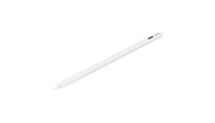 Стилус Hoco GM112 Intelligent anti-lost active capacitive pen with digital display for iP White - фото